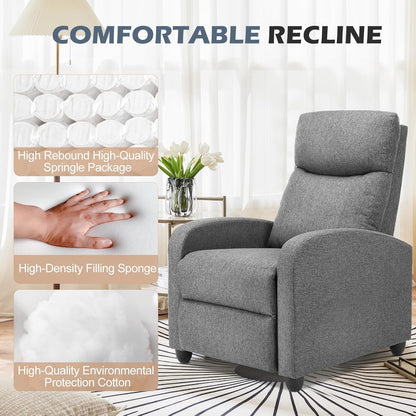 Sweetcrispy Recliner Chair, 360 Swivel Rocker Chair for Adults, Glider Rocker Recliners, Nursery Chairs for Living Room, High Back, Upholstered Deep Seat, Classical Brown