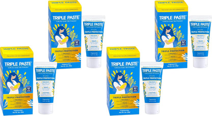 Triple Paste Diaper Rash Cream for Baby - 3 oz Tube – Zinc Oxide Ointment Treats, Soothes & Prevents Diaper Rash, Pediatrician-Recommended Hypoallergenic Formula, Baby Essentials for Daily & Overnight