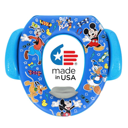 Disney Mickey Mouse "Pals at Play" Soft Potty Seat and Potty Training Seat - Soft Cushion, Baby Potty Training, Safe, Easy to Clean