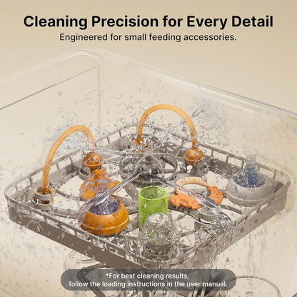 Momcozy DeepClean Bottle Washer, 8 Bottles Large Capacity, Precision Cleaning for Pump Parts and Feeding Accessories, Self Cleaning Auto All in One Baby Bottle Washer, Sterilizer & Dryer