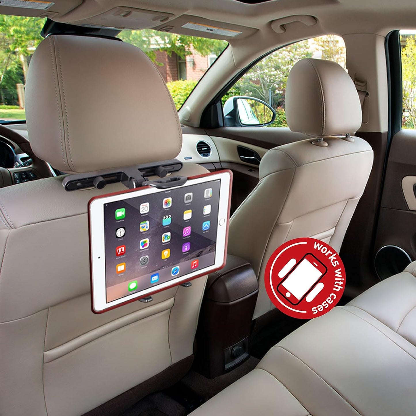 Macally Tablet Holder for Car Headrest | iPad Backseat Mount for Kids | Fits 4.7-11" Devices | Perfect for Long Car Trips