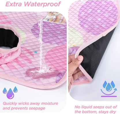 Potty Training Car Seat Protector, Waterproof Car Seat Cover for Toddlers, Piddle Pads for Baby Carseat, Stroller, Non-Slip & Machine Washable (Black, 2PC)