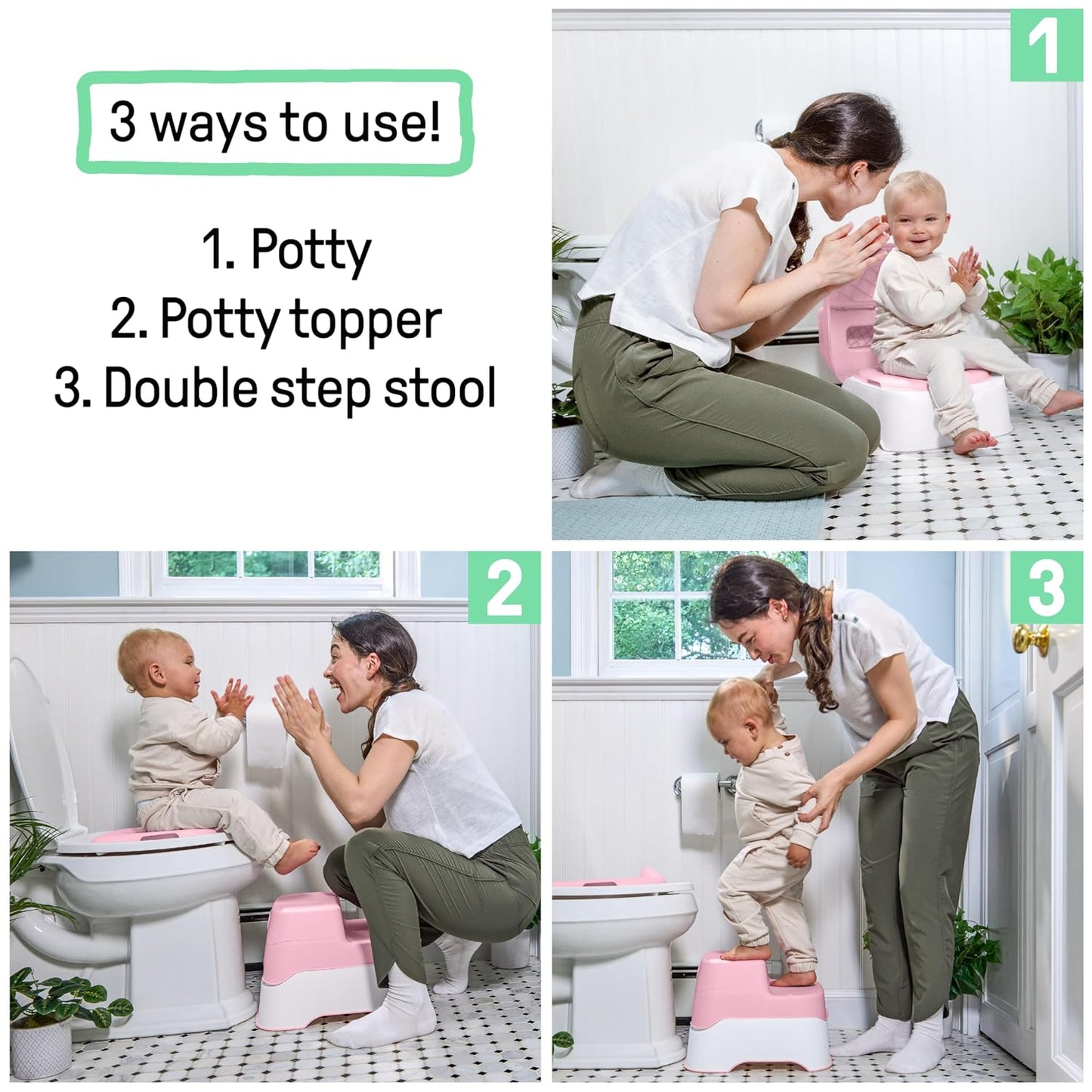 Ingenuity Prepare to Potty 3-in-1 System - Potty Training Toilet, Topper, Step Stool, Easy Setup, for Toddlers Ages 18 Months+