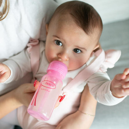 Dr. Brown’s Anti-Colic Options+ Narrow Baby Bottles, 0m+ Level 1 Nipple - Baby Bottle to Reduce Colic (3 Pack), Purple 8 oz