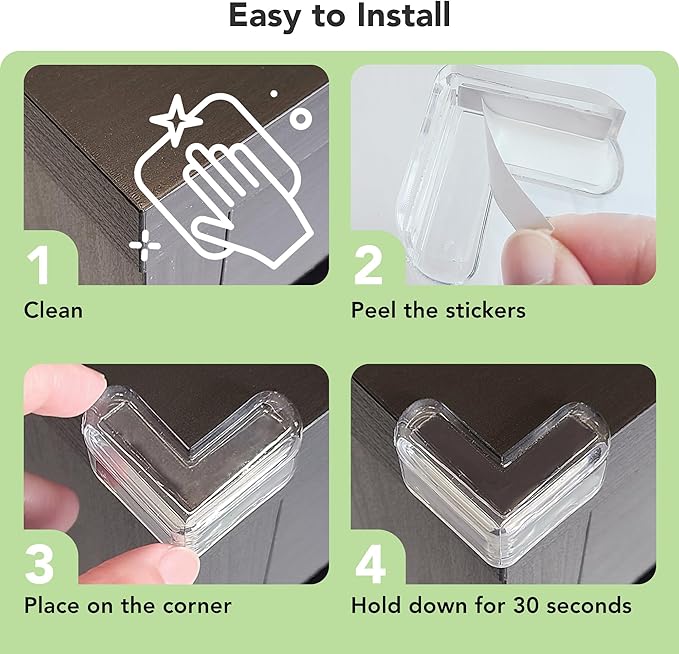 Corner Protector Baby Proof, BPA-Free, Table Corner Protectors for Furniture, Clear Corner Covers Baby Safety, Baby Corner Protector Guards, (12 Pack)