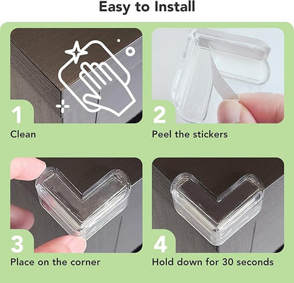 Corner Protector Baby Proof, BPA-Free, Table Corner Protectors for Furniture, Clear Corner Covers Baby Safety, Baby Corner Protector Guards, (12 Pack)