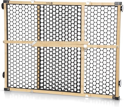 Safety 1st Bamboo Baby Gate for Doorways, No Drill Easy Install, Dog Gates, Fits 28"-42", 24" High, Bamboo and Black