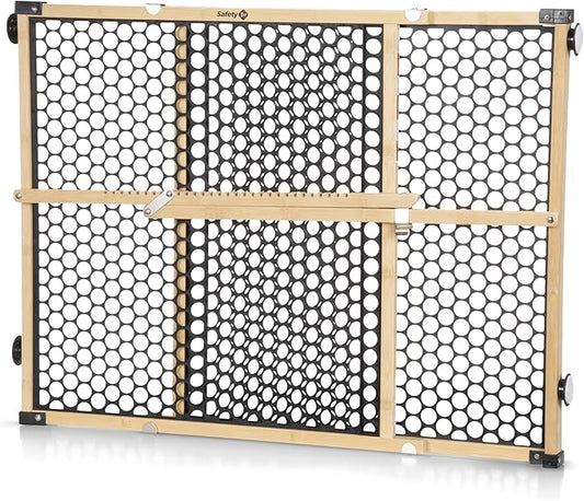 Safety 1st Bamboo Baby Gate for Doorways, No Drill Easy Install, Dog Gates, Fits 28"-42", 24" High, Bamboo and Black