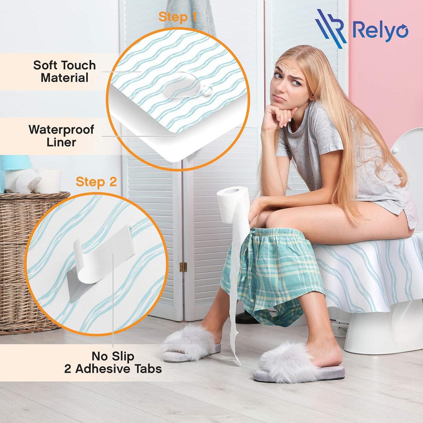 Relyo Disposable Toilet Seat Cover for Travel – 20 Pack with Covers Wrapped in Sets of 2, Non-Flushable Liners, Fits Most Seats – Kids, Toddlers, Adults (Dinosaurs, 20)