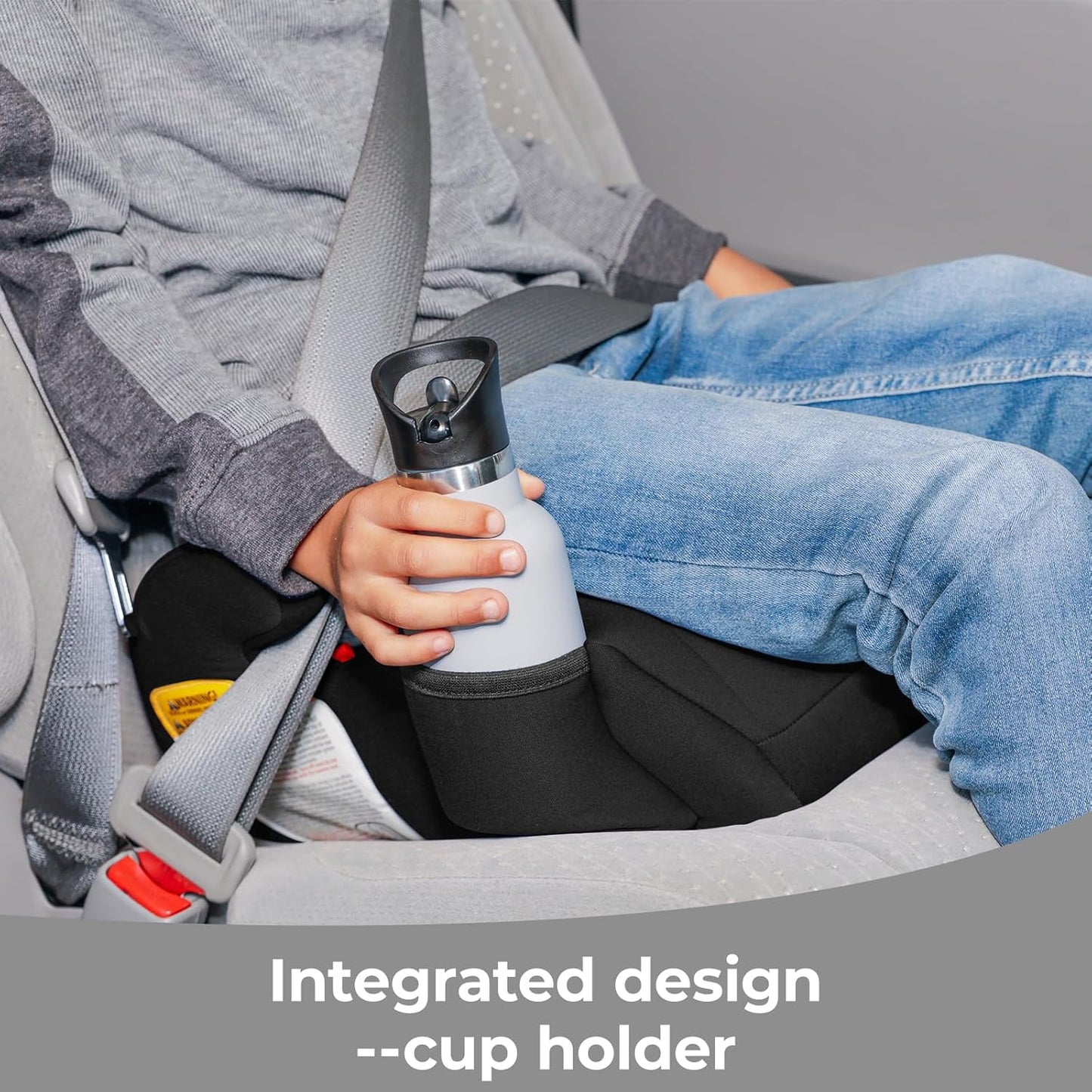 Diono Solana, No Latch, Single Backless Booster Car Seat, Lightweight, Machine Washable Covers, Cup Holders, Blue