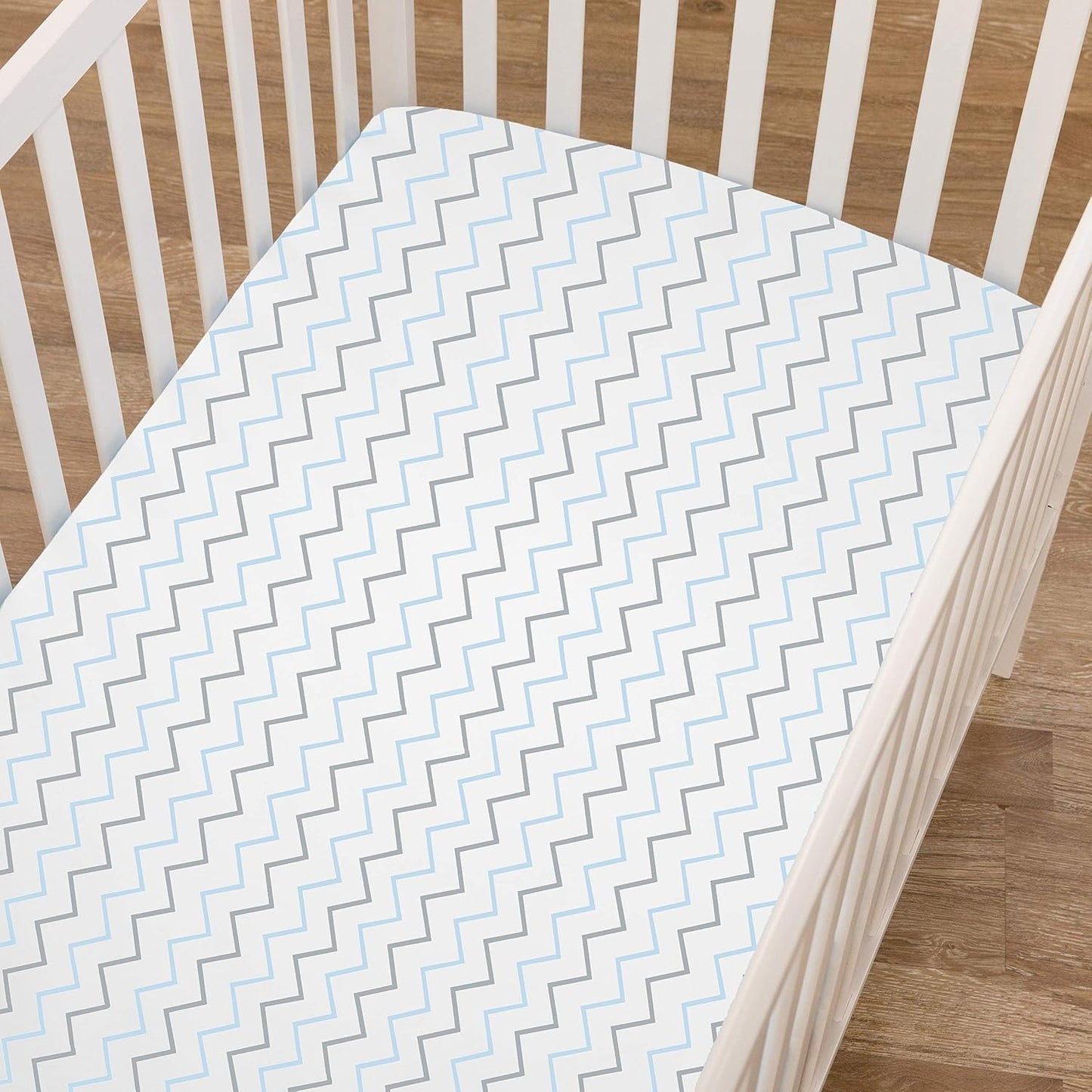 American Baby Company 100% Natural Cotton Fitted Pack and Play Sheet 39" x 27" - Soft & Breathable Pack N Play Sheet for Playpen, Playard & Mini Crib Mattress, Navy Whale, for Boys & Girls
