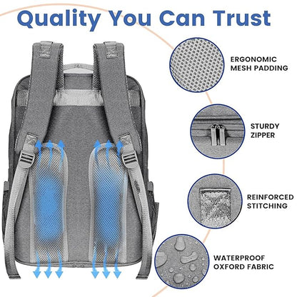 PILLANI Baby Diaper Bag Backpack - Baby Bags for Girls & Boys, Large Waterproof Diaper Backpack - Baby Shower Gifts & Registry Must Haves - Travel Diaper Bags with Changing Pad - Stuff for Newborn