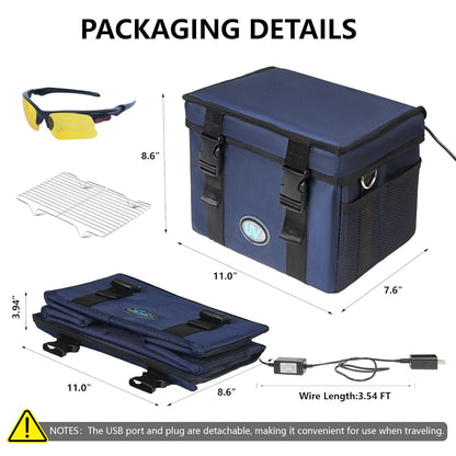UV Sanitizer Box, 12L Portable Sanitizing and Cleaning Machine with 3-Level Timer, Foldable UV Cleaner Box for Toys, Mask, Towel, Key, UV Cleaning Machine Ozone Free