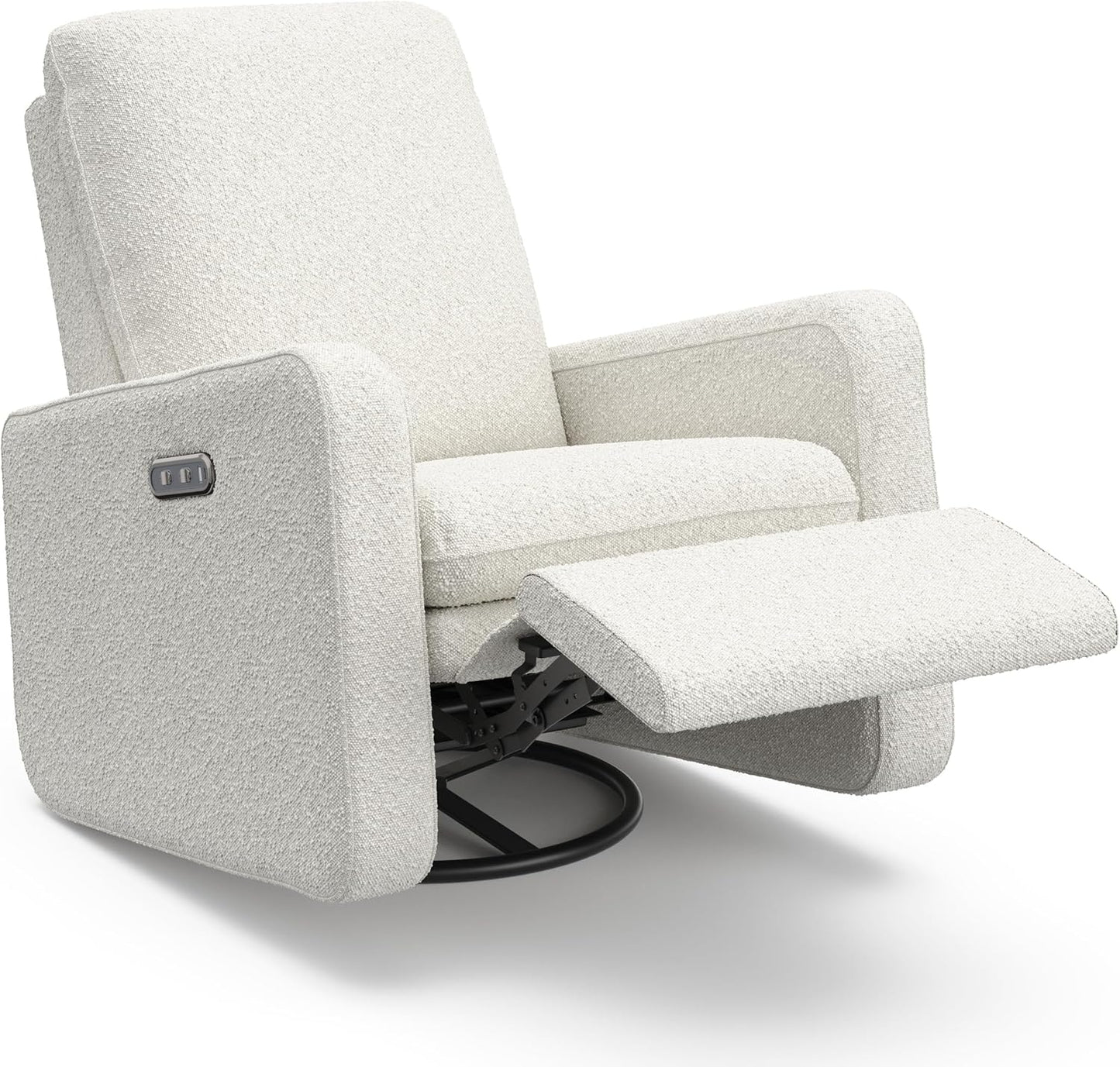 Graco Teddi Power Recliner Swivel Glider, Electronic Power Recline, Oeko-TEX 100 Certified, USB-A & USB-C Charger, Premium Cushioning & Comfort – (Ivory Basketweave)