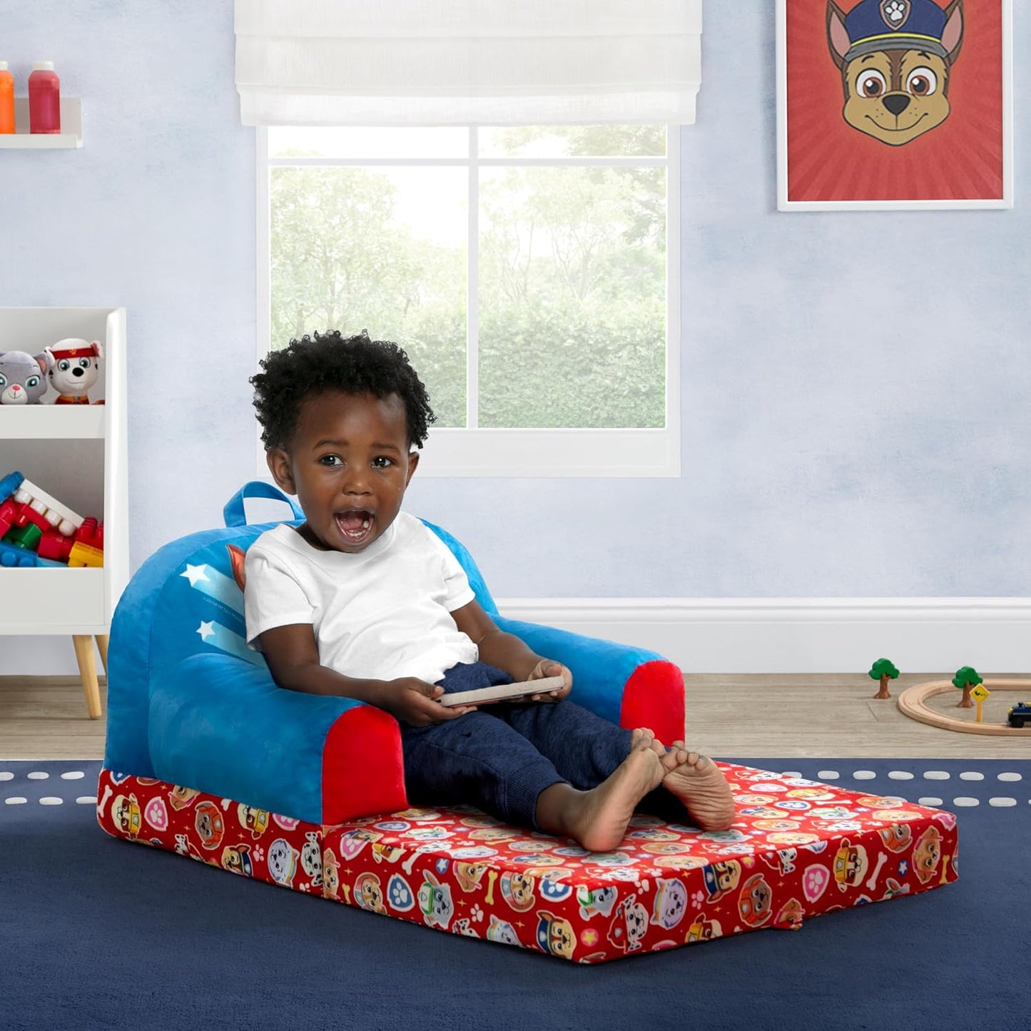 Delta Children - Cars Cozee Buddy Flip-Out Kids Chair, Blue
