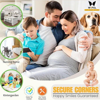 Soft Foam Corner Protectors for Baby, Bed Frame Corner Guards, Sharp Edge Desk Furniture Safety Cover Bumpers for Kids, 3M Adhesive Pre-Taped Rubber Padding Cushion (Gray, 8 Pack)