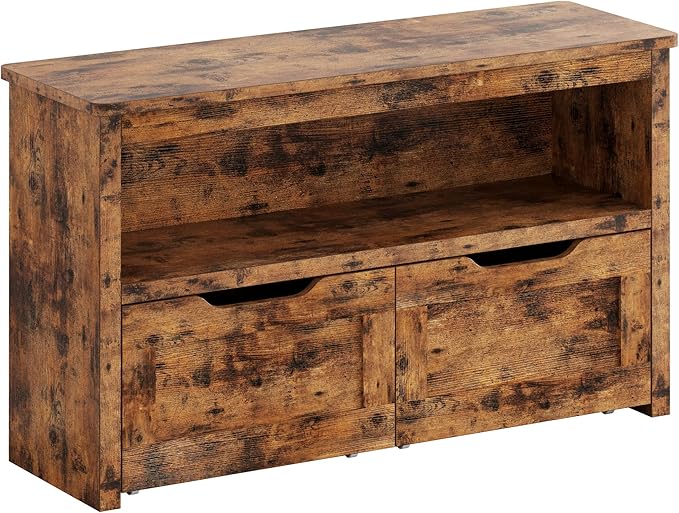 IRONCK Toy Storage Organizer with Drawers, Floor Toy Box with Wheels and Shelf, Storage Chest for Nursery, Playroom, and Bedroom, Vintage Brown