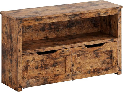 IRONCK Toy Storage Organizer with Drawers, Floor Toy Box with Wheels and Shelf, Storage Chest for Nursery, Playroom, and Bedroom, Vintage Brown