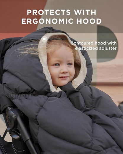 7AM Enfant Stroller Blanket 212 - Adjustable Baby Car Seat Zipped Blanket for Babies Winter, Unisex Multi Purpose Fleece Lined Warm Hooded Toddler Footmuff Water Repellent | (6M - 4T)