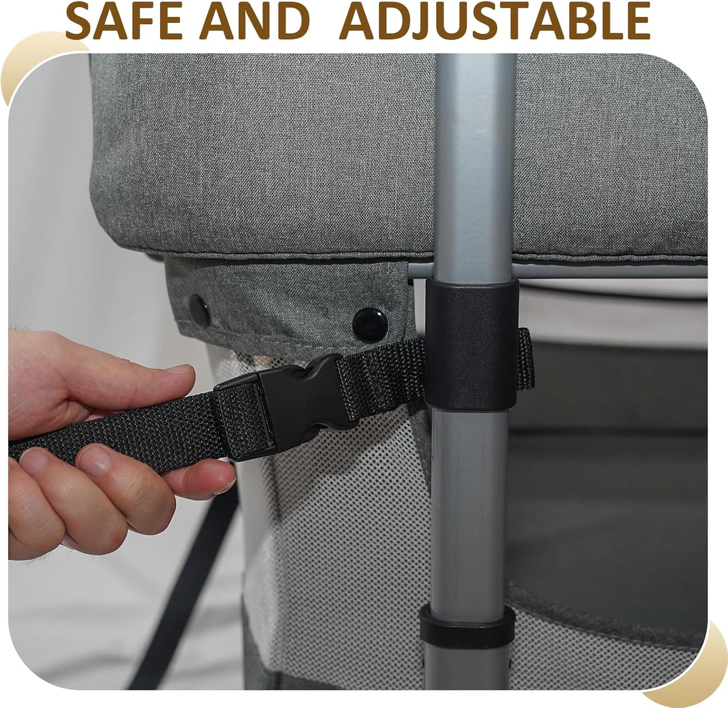 Twin Bassinet for 2 Babies, 3 in 1 Bedside Co Sleeper Double Bassinet for Twins, Rocking Bassinet for Baby with Wheels and Storage Basket, Includes Mattress (Grey)