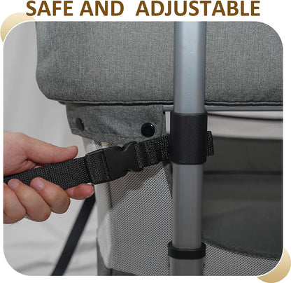 Twin Bassinet for 2 Babies, 3 in 1 Bedside Co Sleeper Double Bassinet for Twins, Rocking Bassinet for Baby with Wheels and Storage Basket, Includes Mattress (Grey)