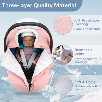 SERAPHY 2-in-1 Muslin Baby Car Seat Cover & Nursing Cover, Soft Lightweight Breastfeeding Cover for Boys and Girls,Breathable Canopy for Infant Carseat & Stroller for Summer—Blueberrie