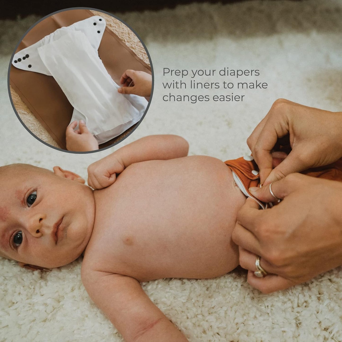 Diaper Liners for Cloth Diapers, 100 Disposable Sheets Per Roll, Made of Soft Material, by Nora's Nursery