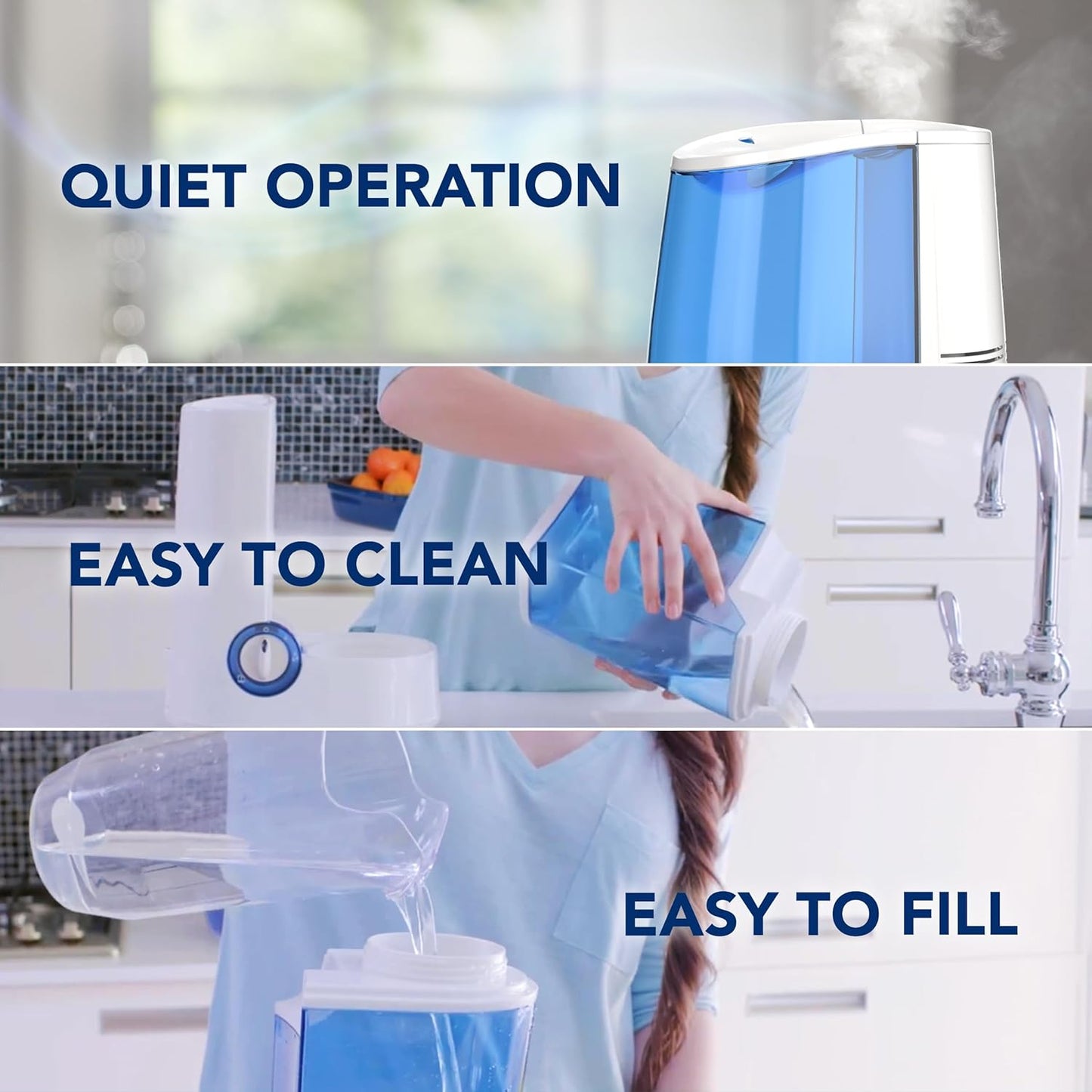 Vicks Warm Mist Humidifier Filter-Free 1-Gal Tank, Auto Shut-Off, Night Light, VapoPad and VapoSteam Compatible