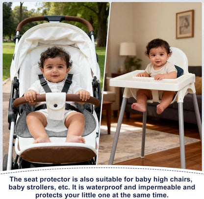 Piddle Pads Carseat, 2 Pieces Car Seat Potty Training Pad, Waterproof and Anti-Slip, Breathable and Comfortable, Machine Washable, Car Seat Piddle Pads for Stroller, Dining Chair (Khaki and Gray)