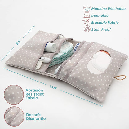 HAMUR Baby Diaper Bag Organizer – Travel-Friendly, Compact & Foldable | Stroller Pouch for Newborn Essentials – Must-Have for Boys & Girls (Leaves)