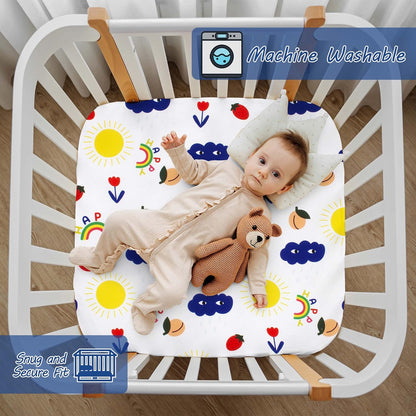 Cloele Square Playard Fitted Sheet 36x36, Ultra Soft Polyester Playpen Sheet for Baby & Pet, Dogs Pattern Pack and Play Crib Sheets, Portable Playard Mattress Cover