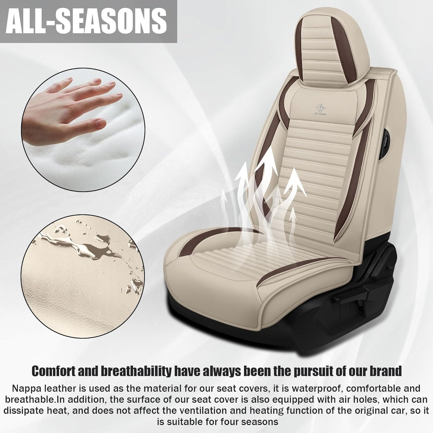 Seat Covers Fit for Mini Convertible 2009-2025 Premium Leather Car Seat Covers, Waterproof Non-Slip and Airbag Compatible, Fashion Car Seat Protector (Black Red,Front Set with Pillow)