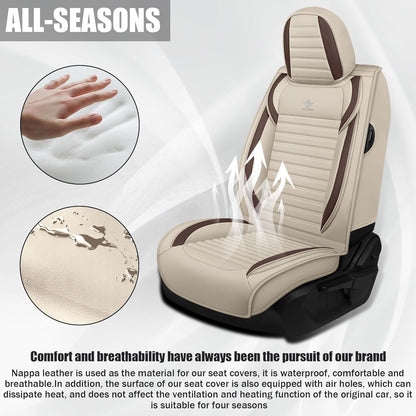 Seat Covers Fit for Mini Convertible 2009-2025 Premium Leather Car Seat Covers, Waterproof Non-Slip and Airbag Compatible, Fashion Car Seat Protector (Black Red,Front Set with Pillow)