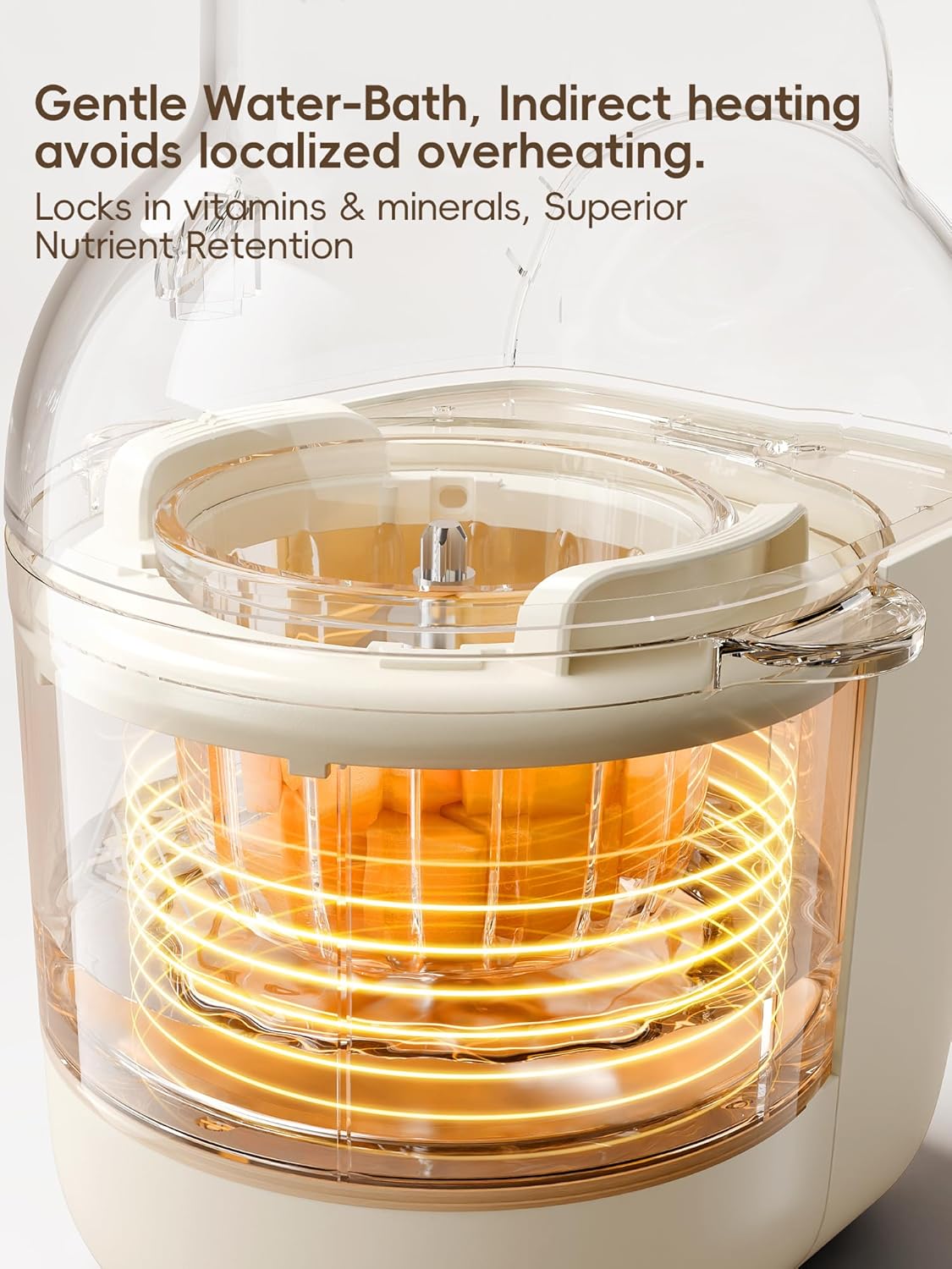 Glass Baby Food Maker Steamer and Blender,One Step Auto Baby Food Processor Puree Maker Grinder Mills,Glass Bowl with 316 Stainless Steel Blades,Auto Cooking,Self Clean,Timer,BPA-Free