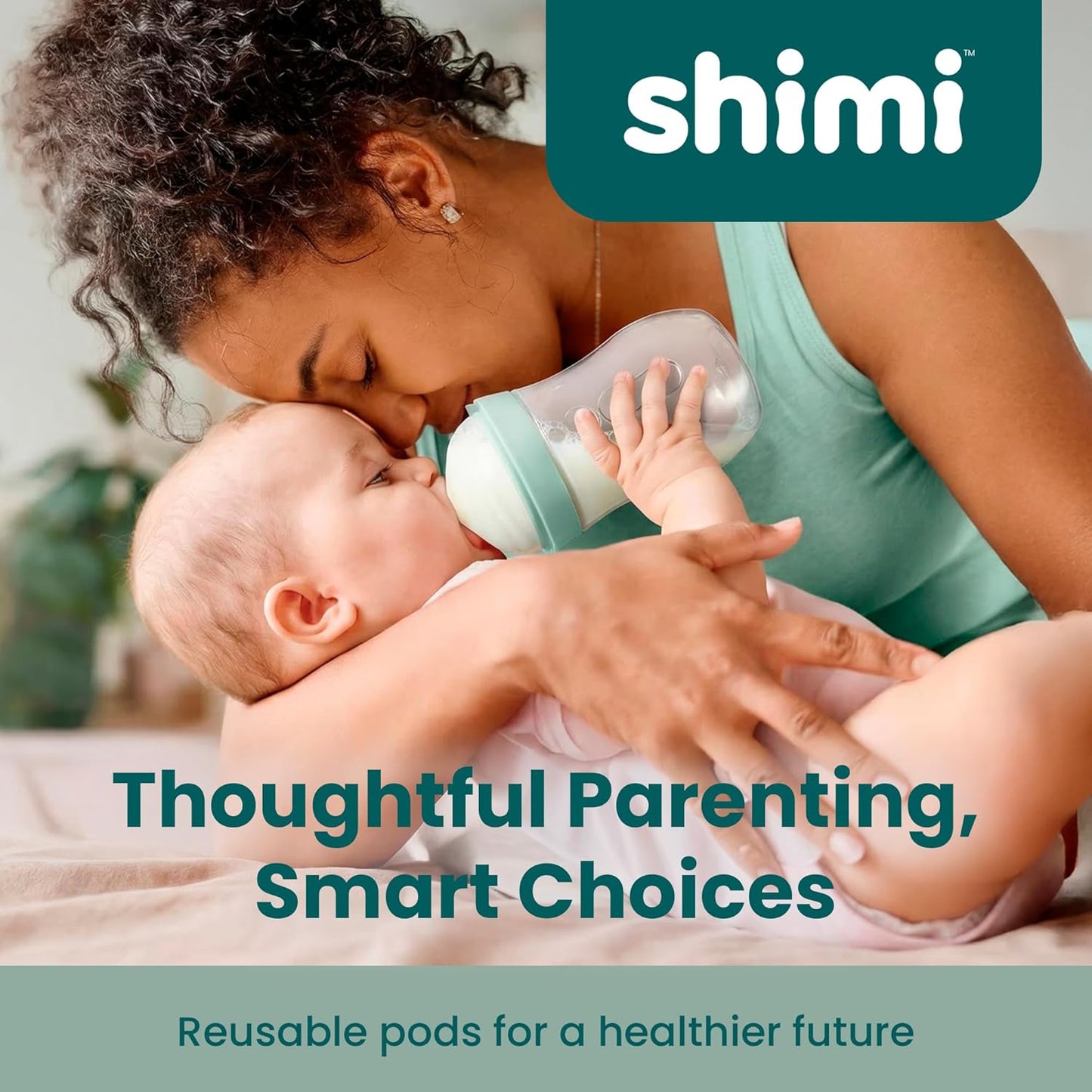 Shimi 2.0 Baby Formula Bottle with Refillable Formula Pods, 9 oz Tritan Feeding Bottle with Anti-Colic Silicone Nipple, Built-in Formula Dispenser for Travel and On-the-Go Feeding, Pack of 2