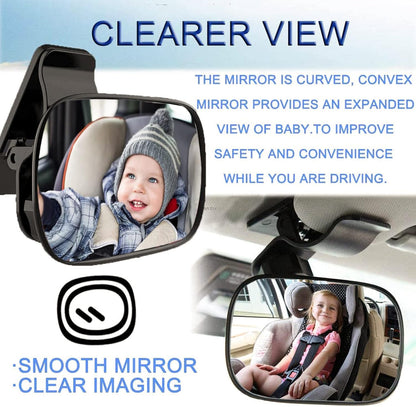 Baby Car Mirror - Adjustable Wide Angle Rearview for Infant Toddler Backseat Safety