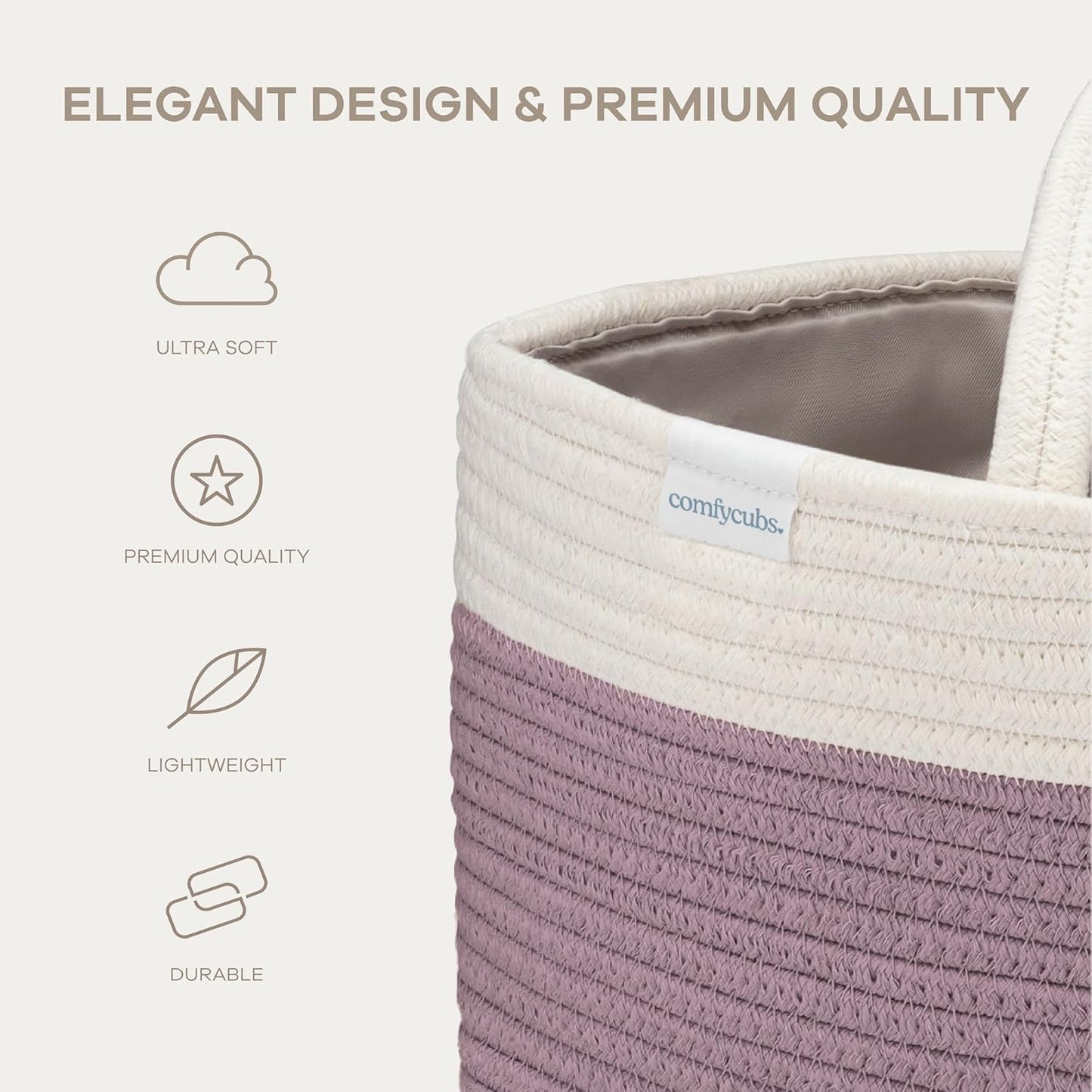 Comfy Cubs Rope Diaper Caddy Organizer 8.5" x 15" x 8" - Large Baby Diaper Basket with 3 Spacious Compartments - Stylish Cotton Baby Caddy Organizer for Diapers, Wipes & Essentials - Pacific Blue