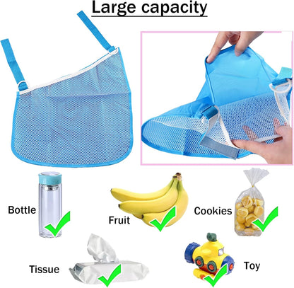 2PCS Universal Side Sling Stroller Cargo Net,Portable Storage Mesh Bag,Stroller Storage Organizer Bag,Non-Slip and Adjustable Straps Side Sling Mesh Organizer(Black)