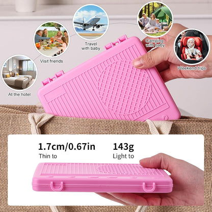 Baby Bottle Drying Rack，Travel Baby Bottle Drying Rack Set, Cleaner Kit with Silicone Bottle Brush,Straw Brush, Suitable for Home use or Traveling with Babies (Coffee Color)