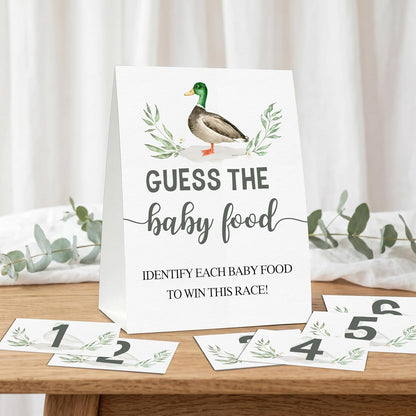 Guess the Baby Food Party Games, Baby Shower Game Set, 1 Standing Sign + 25 Answer Cards + 6 Number Cards, Boho Wild West Gender Reveal Party Decoration Supplies -B05