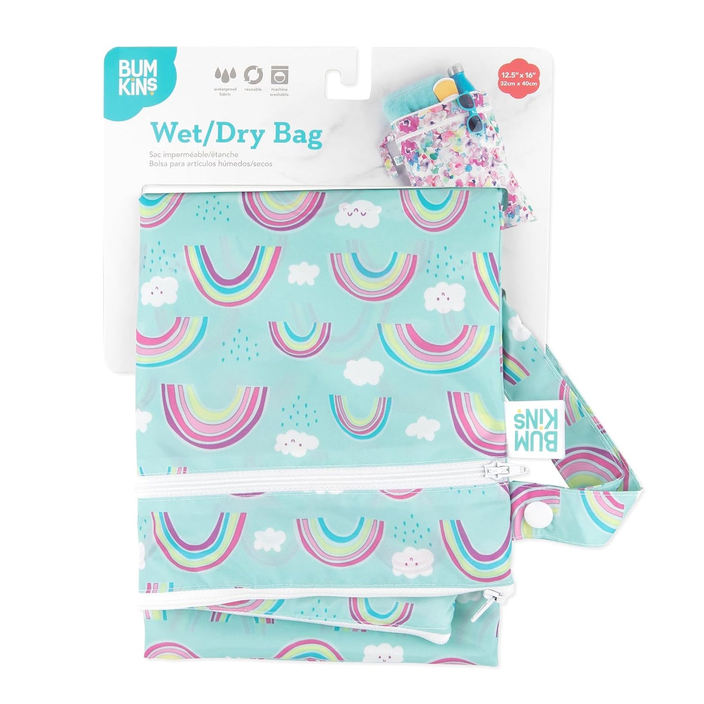Bumkins Disney Waterproof Wet Bag for Baby, Travel, Swim Suit, Cloth Diapers, Pump Parts, Pool, Gym Clothes, Toiletry, Strap to Stroller, Daycare, Zip Reusable Bag, Packing Pouch, Winnie the Pooh