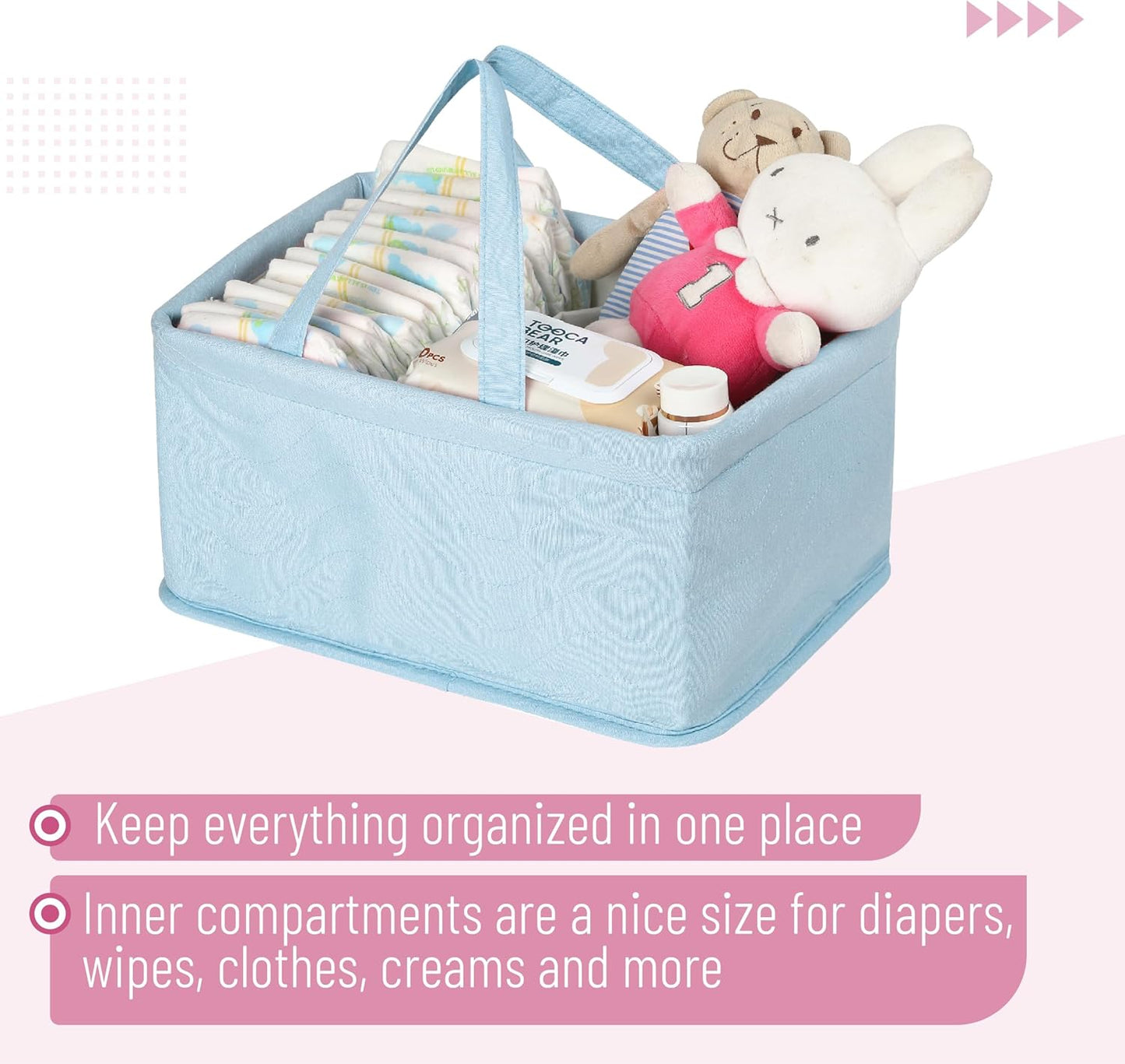 Mr. Pen- Baby Diaper Caddy Organizer, Blue, Baby Caddy Organizer with Handle, Compact Size, Collapsible & Portable