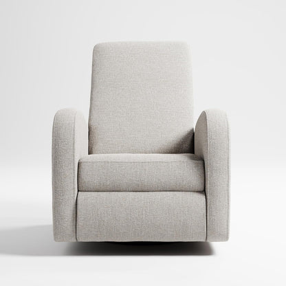 Storkcraft Santa Monica Power Recliner Swivel Glider (Dune Basketweave) – Effortless Electronic Power Recline, USB-A & USB-C Charger
