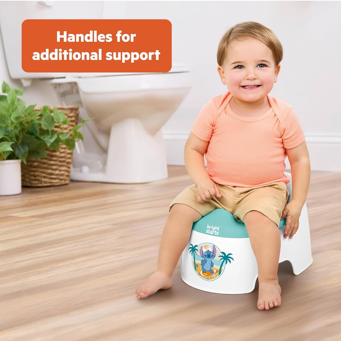 Bright Starts Disney Princess Full Comfort Potty Training Toilet, Easy Clean Removable Bowl, Splash Guard, High Back for Comfort & Stability, Toddlers up to 50 lbs