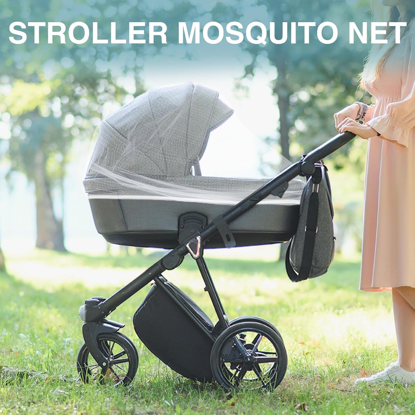 Baby Mosquito Net for Stroller, Perfect Bug Net for Strollers, Bassinets, Cradles, Playards, Pack N Plays and Portable Mini Crib, Baby Insect Netting Cover, Black