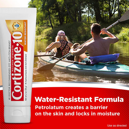 Cortizone-10 Maximum Strength Water Resistant Itch Relief Ointment, 1% Hydrocortisone, Fast-Acting, Anti-Itch Cream for Bug Bites, Rash, Eczema, Psoriasis, Poison Ivy, Oak, Sumac & More, 2 oz