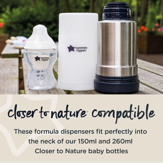Tommee Tippee Milk Powder Dispensers, Pack of 6, Baby Formula Powder Containers, Ideal for Feeding while Travelling, Fits 8 Scoops per Pot