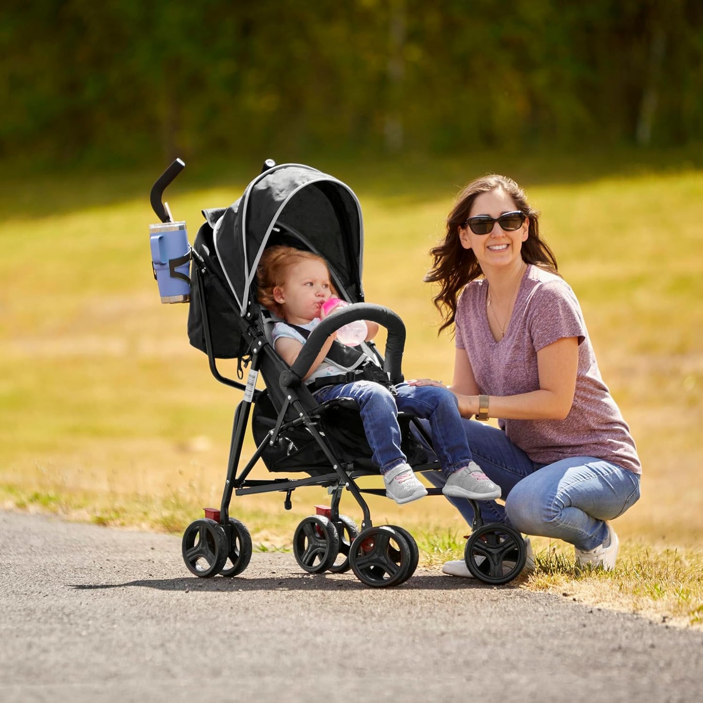 Dream On Me Vista Moonwalk Stroller, Disney Approved Lightweight Stroller for Toddlers and Infants, One-Hand Fold, Reclining Seat, Canopy with Sun Visor, Everyday & Travel Ready