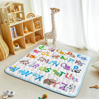 Baby Play Mat, 50x50 Playpen Mat with Super Soft Touch, Activity Mats with Upgraded Anti-Slip Bottom, Machine Washable Crawling Mats for Floor & Picnic (Animal Alphabets)