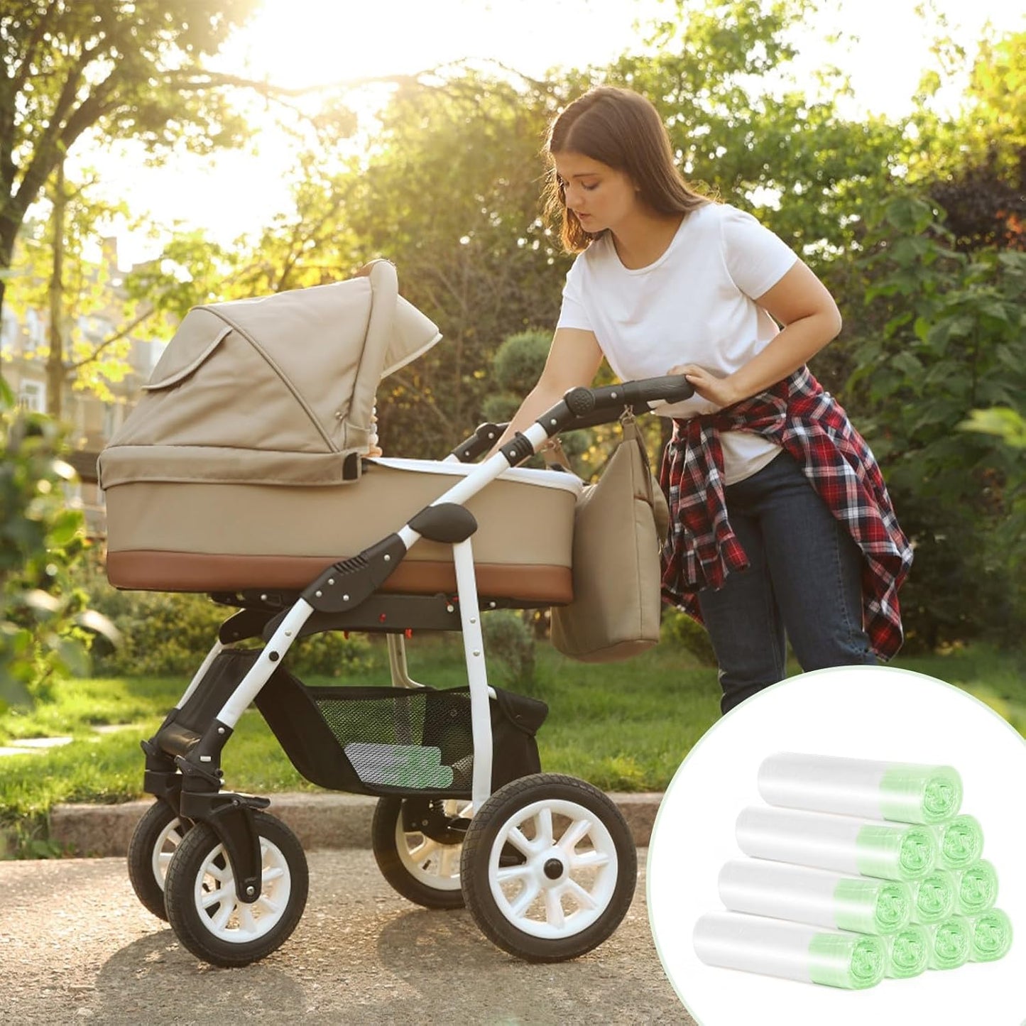 Tebery 200 Pack Portable Potty Chair Liners with Drawstring, Potty Bags Liners Disposable for Baby Toilet Potty Training Seat